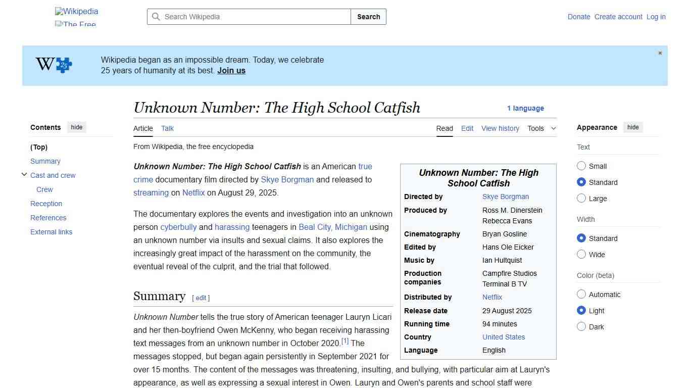 Unknown Number: The High School Catfish - Wikipedia